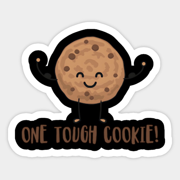 One Tough Cookie Chocolate Chip Cookie With Muscles Sticker by jasper-cambridge